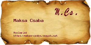 Maksa Csaba névjegykártya