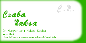 csaba maksa business card